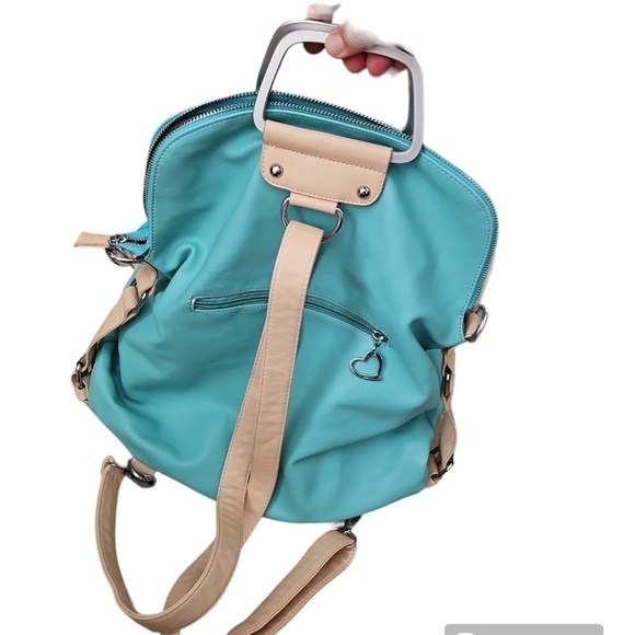Mioni Multi Purpose Multi Functional Bag Light Turquoise and Tan color - Picture 7 of 8